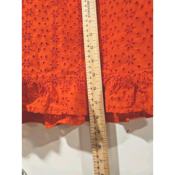 Old Navy Strapless Eyelet Midi Dress Size 2 Orange Summer Fun Playful Flirty - Picture 7 of 7